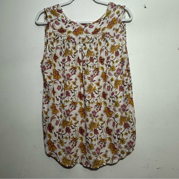 Rachel Zoe Floral sleeveless Tank, Yellow & Pink Flowy Top Floral - M - NWT - Picture 6 of 9